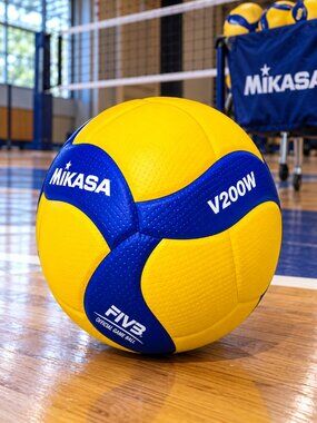New Mikasa V200W 2019 FIVB Match Ball Volley Ball Size 5 Indoor Yellow/Blue